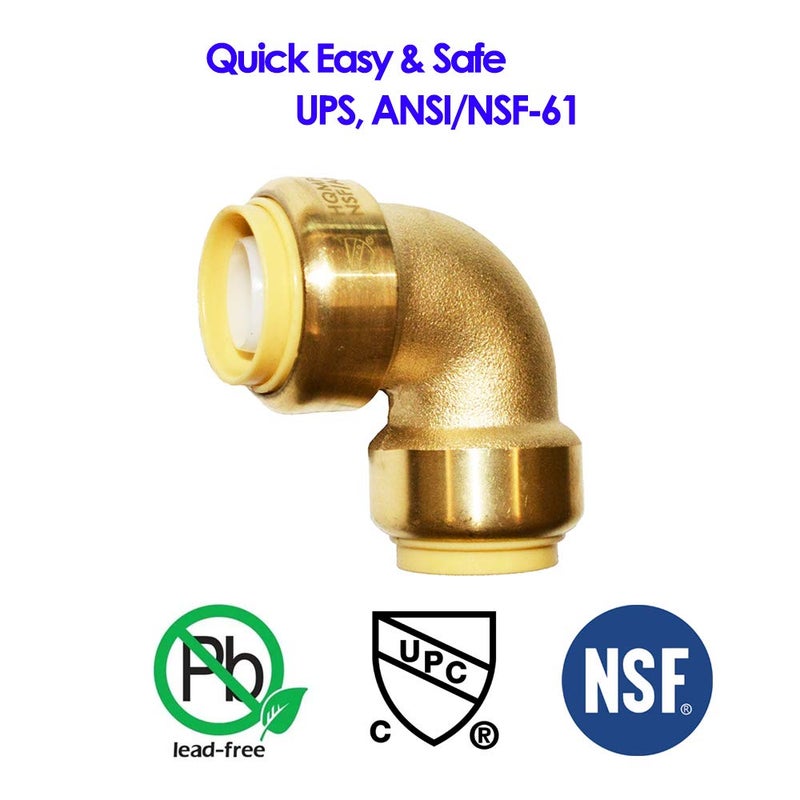 HQMPC Push Fittings 3/4" Pex Elbows PushFit 90-Degree Push Connect Elbow Push-to-Connect Plumbing Fitting for Copper, PEX, CPVC (12pcs) - Image 5
